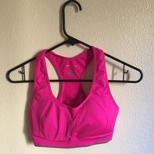 Pink sports bra